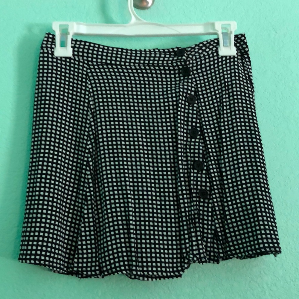 Gingham button down mini skirt